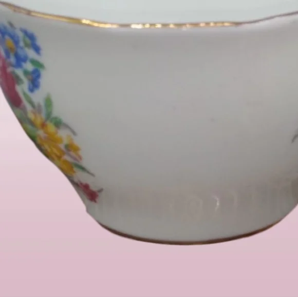 Royal Stuart Spencer Stevenson Bone China Demitasse Floral Sugar Creamer Vintage - Picture 9 of 12